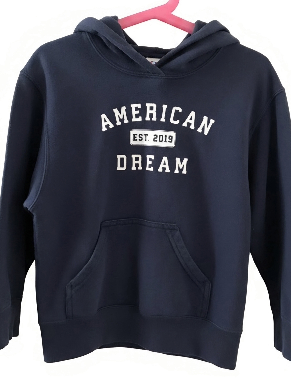American Dream Navy Hoodie with White Lettering